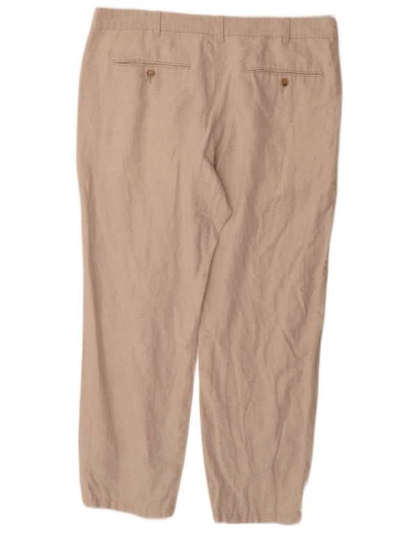 Marks & Spencer Męskie proste spodnie chino W38 L29 Beżowa bawełna
