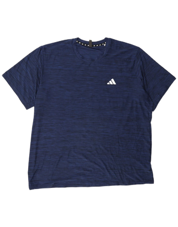 T-shirt męski Adidas Aeroready Top 2XL granatowy, nakrapiany poliester