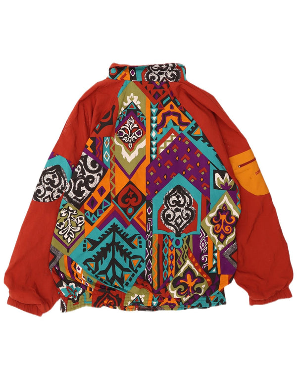 Męska kurtka dresowa MEDICO o luźnym kroju, mała, czerwona, patchworkowa, poliestrowa