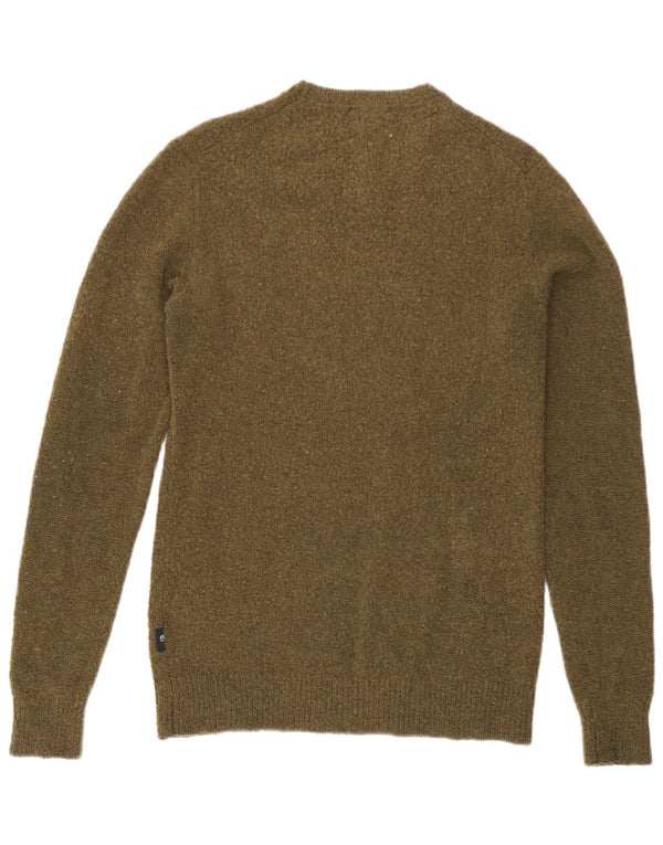 Męski sweter Ted Baker z okrągłym dekoltem, rozmiar 2, mały, wełniany khaki