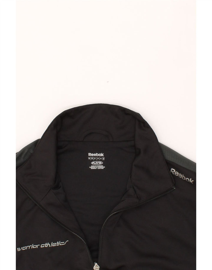 REEBOK Mens Tracksuit Top Jacket Medium Black Colourblock Polyester Vintage Reebok and Second-Hand Reebok from Messina Hembry 