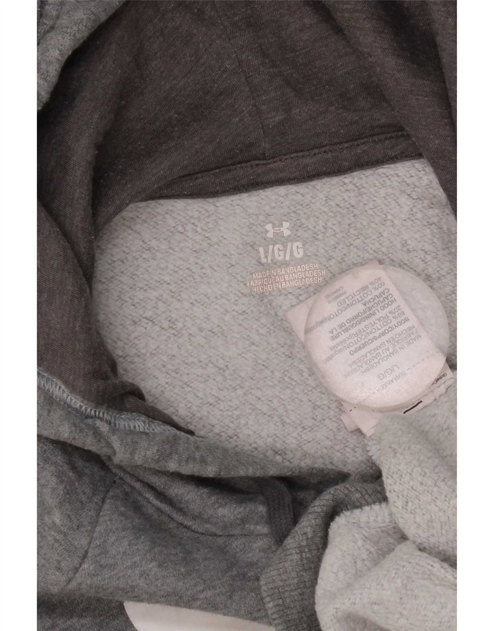 Męski sweter z kapturem Under Armour z grafiką, duży, szary, bawełniany