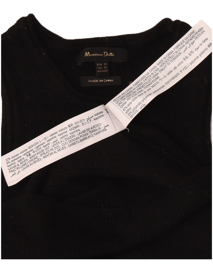 Damska kamizelka Massimo Dutti Top UK 4 XS Czarna wełna