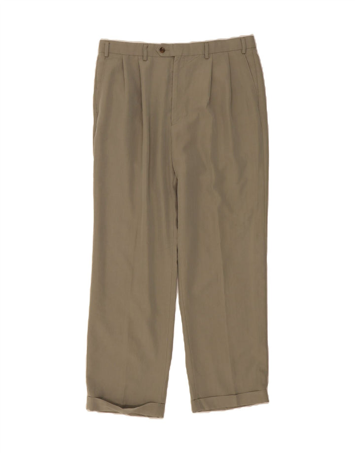CHAPS Mens Pegged Straight Suit Trousers  W36 L32 Grey Rayon Vintage Chaps and Second-Hand Chaps from Messina Hembry 