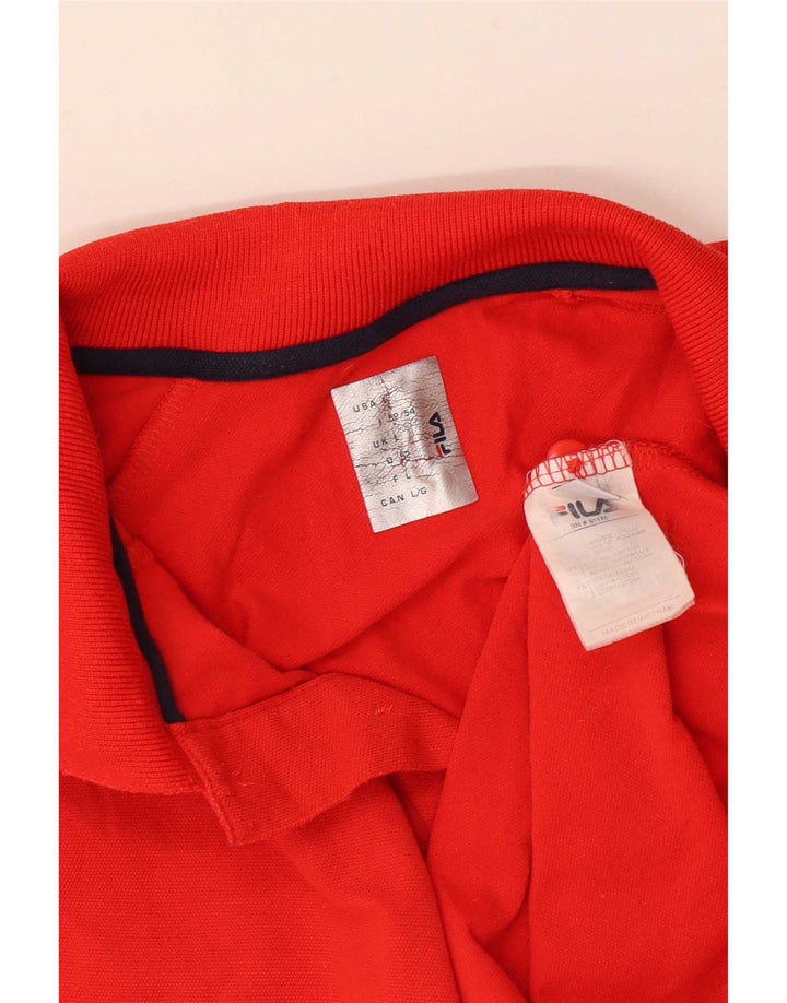 Męska koszulka polo Fila, duża, czerwona, poliamidowa