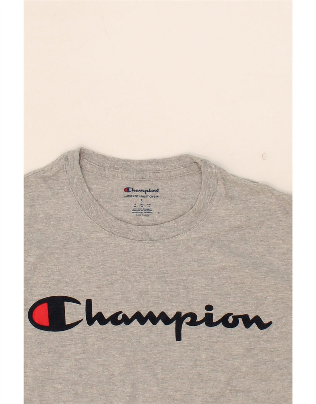 CHAMPION Mens Graphic T-Shirt Top Small Grey Cotton Vintage Champion and Second-Hand Champion from Messina Hembry 