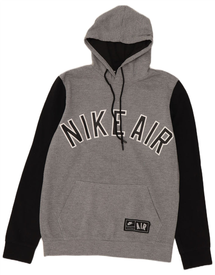 Męska bluza z kapturem Nike Graphic, średnioszara, z blokami kolorów