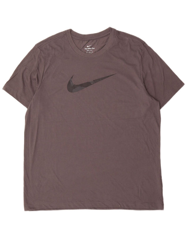 Męski T-shirt Nike Dri Fit z grafiką, góra XL, szara bawełna