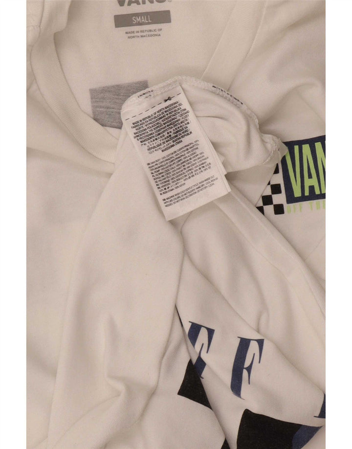 Męski T-shirt z grafiką Vans, mały, biały, bawełniany