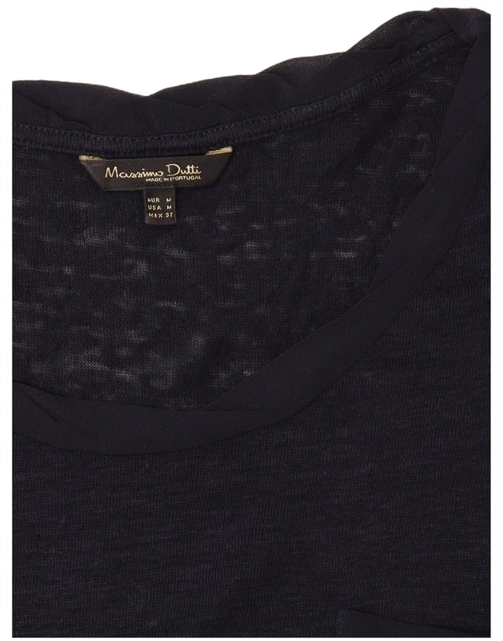 T-shirt damski Massimo Dutti Top UK 12 Średni granatowy