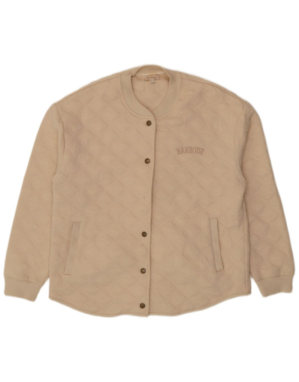 Damska pikowana kurtka oversize Barbour UK 10 Small, beżowa, bawełniana