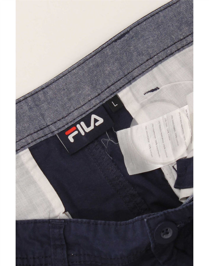 Męskie spodenki Chino Fila, duże W34, granatowe, bawełniane