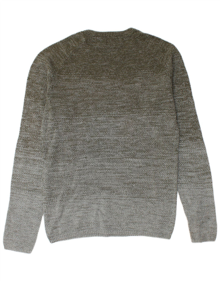Męski sweter Jack & Jones z okrągłym dekoltem, bawełniany, średniej wielkości khaki