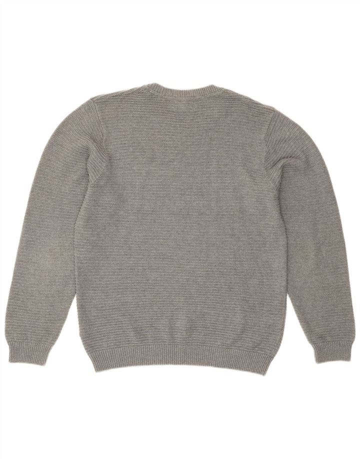 Marks & Spencer Męski sweter o dopasowanym kroju z okrągłym dekoltem, średnioszary
