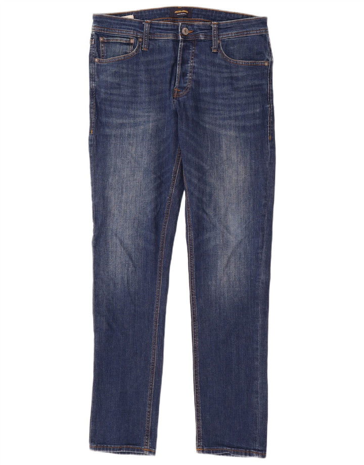 Męskie jeansy typu slim Jack & Jones W32 L32 Niebieskie bawełniane