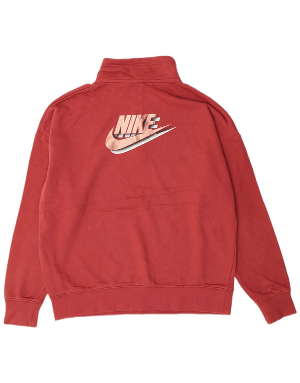 Damski sweter oversize NIKE z grafiką i zamkiem błyskawicznym, UK 10, mały, różowy