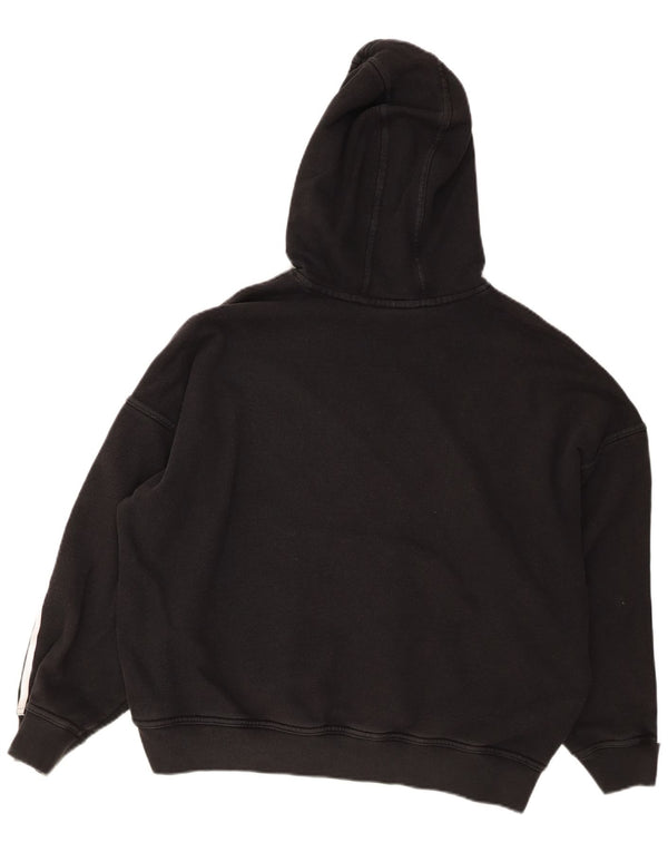 Damski sweter oversize z kapturem ADIDAS UK 10, mały, czarny, bawełniany