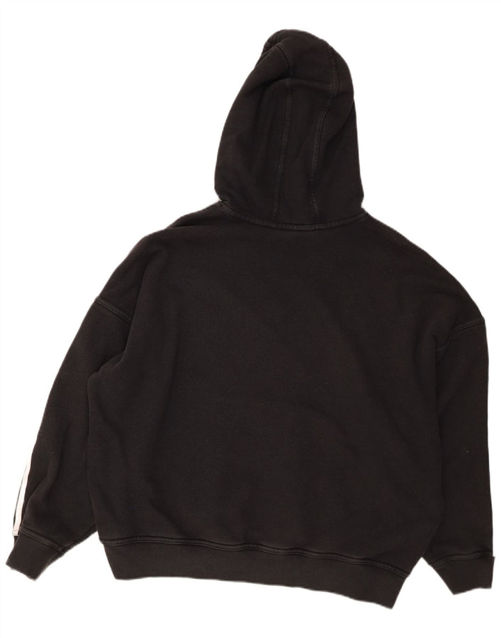 Damski sweter oversize z kapturem ADIDAS UK 10, mały, czarny, bawełniany