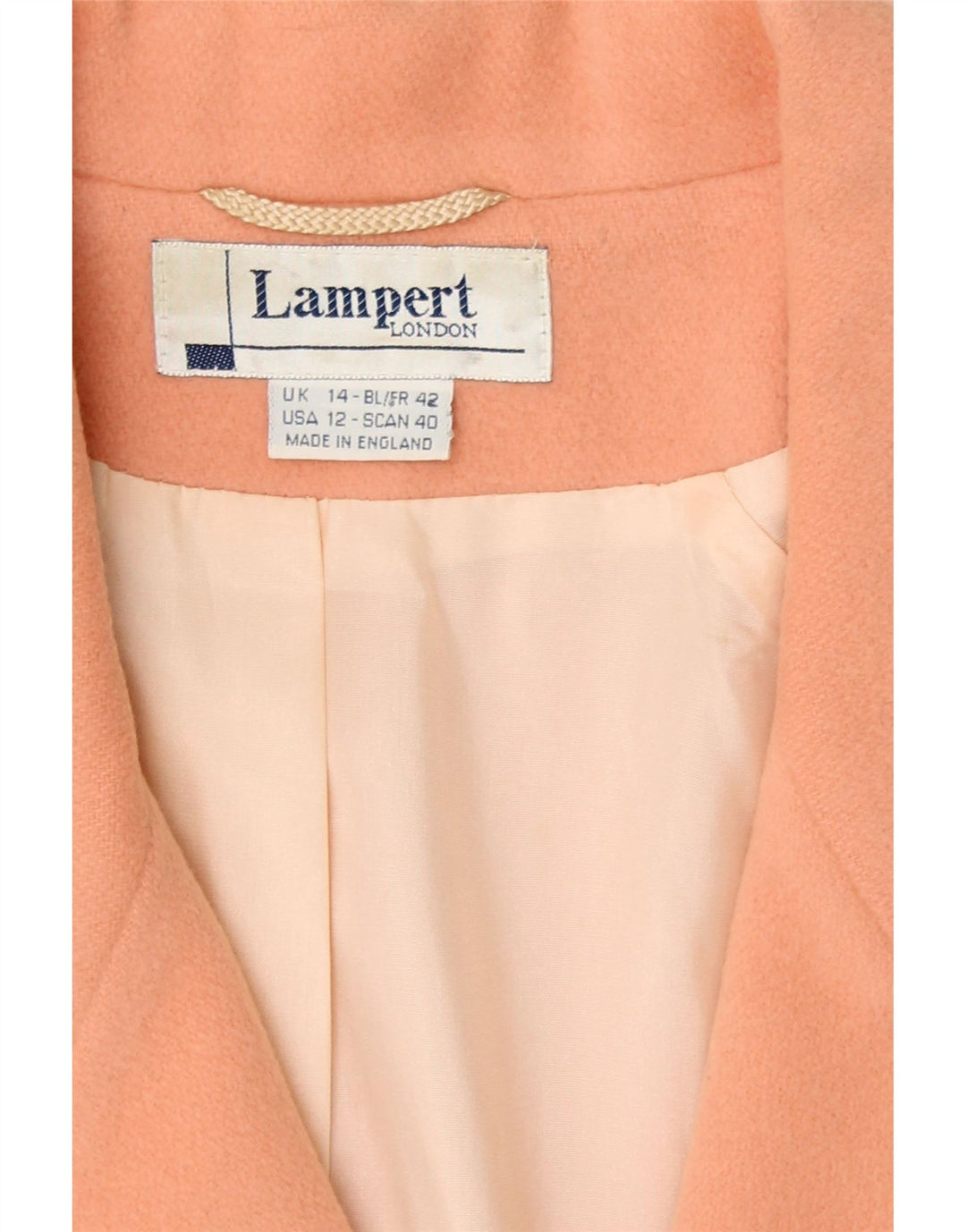 LAMPERT Womens Double Breasted Blazer Jacket UK 14 Large Orange Wool Vintage Lampert and Second-Hand Lampert from Messina Hembry 