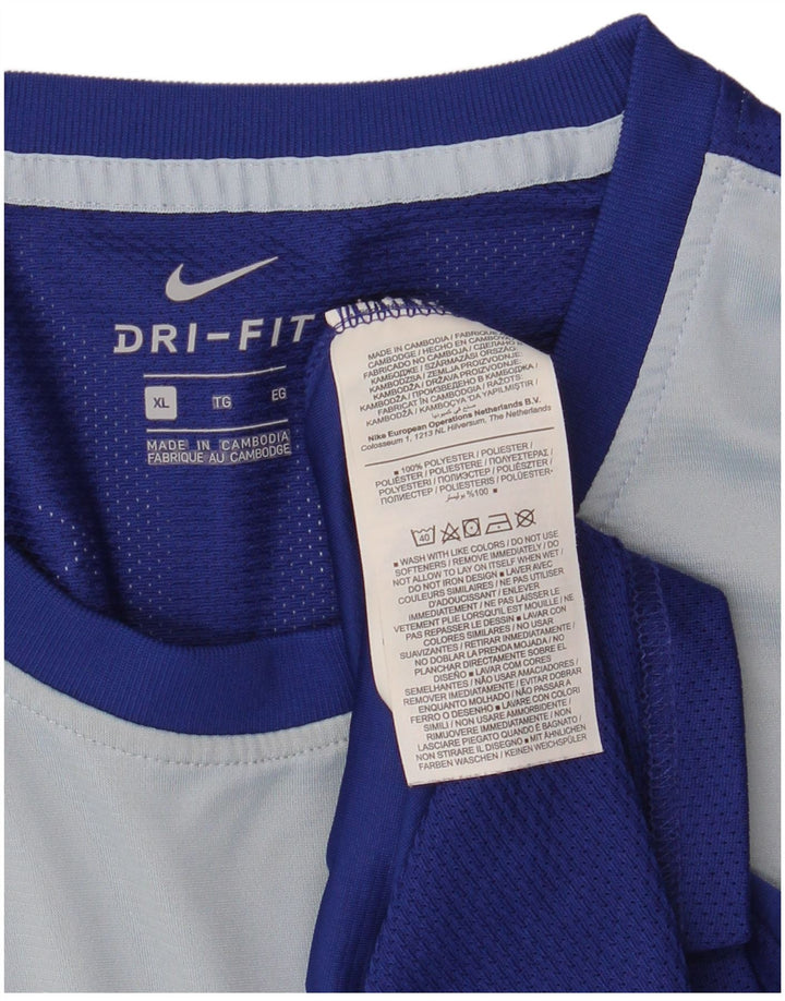 Męski T-shirt Nike Dri Fit Top XL Niebieski poliester z blokami kolorów