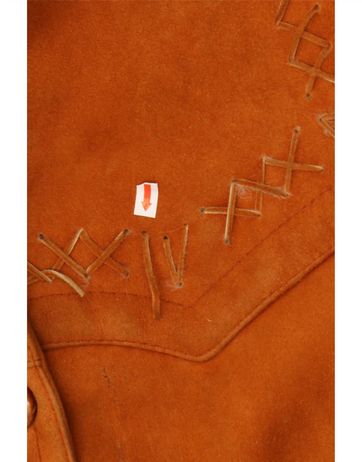 Vintage damski płaszcz oversize z owczej skóry UK 18 XL brązowy