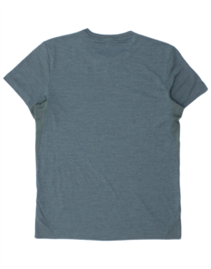 T-shirt męski ADIDAS Top, średni niebieski, poliester z blokami kolorów