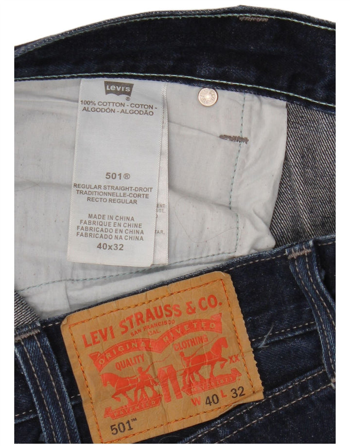 Męskie dżinsy Levi's 501 Straight W40 L32 Granatowa bawełna
