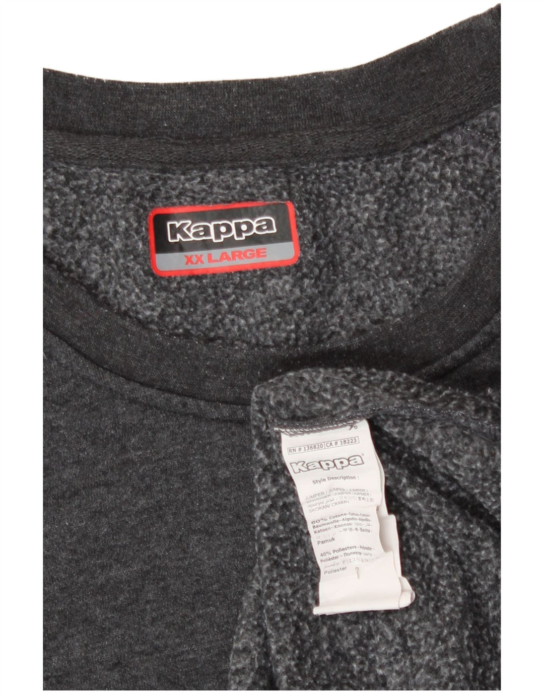 Męska bluza Kappa Sweter 2XL Szara bawełna
