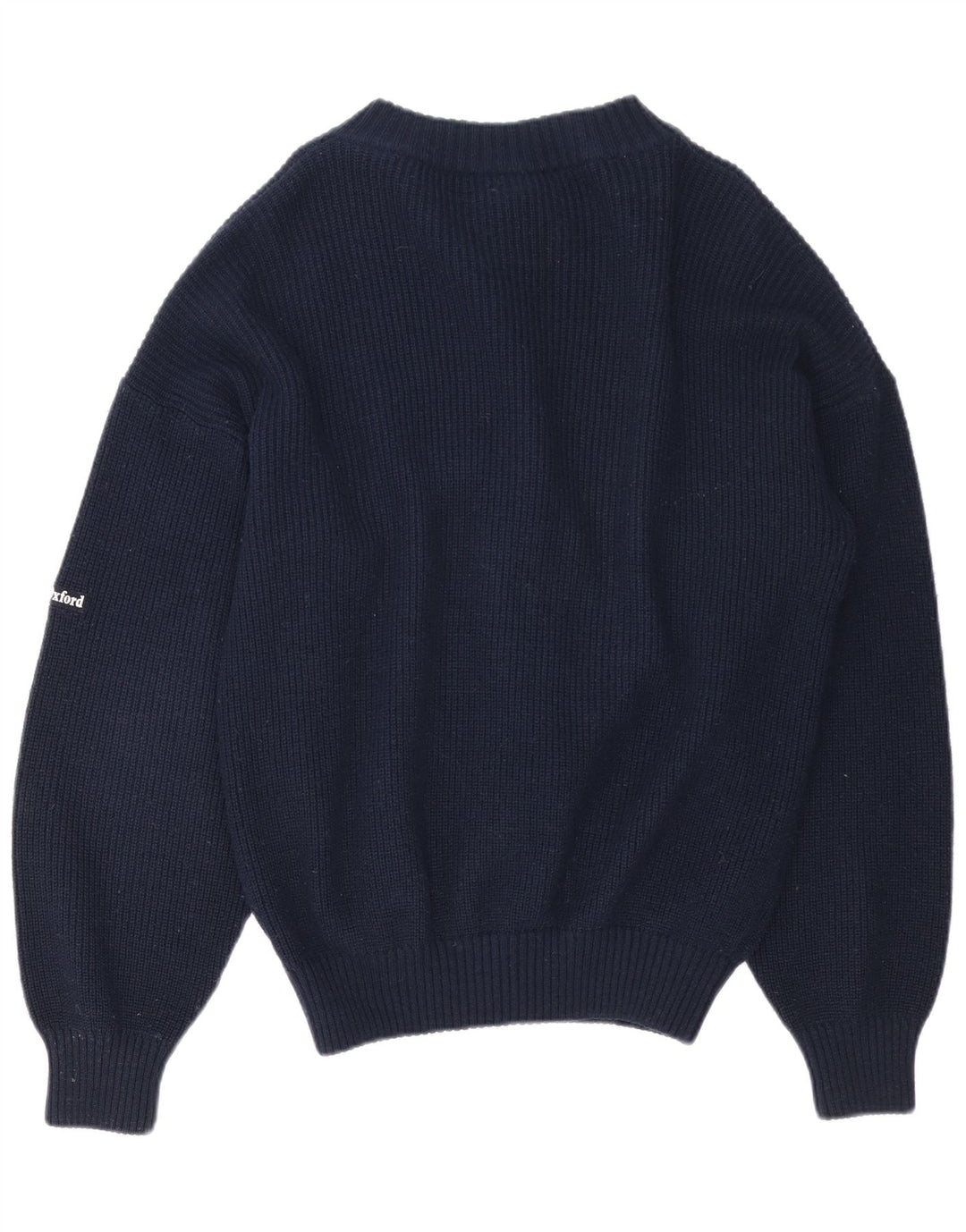 Ivy Oxford Męski sweter kardigan Średni granatowy wełniany