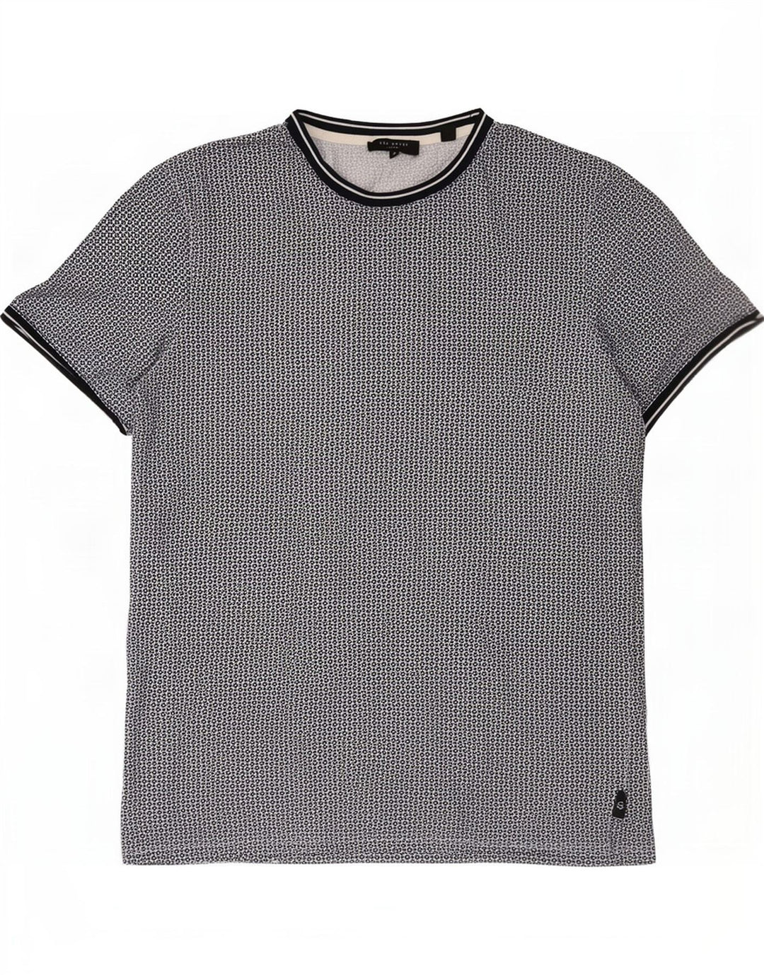 Ted Baker Męski T-shirt, rozmiar 4, duży, szary, bawełniany w cętki