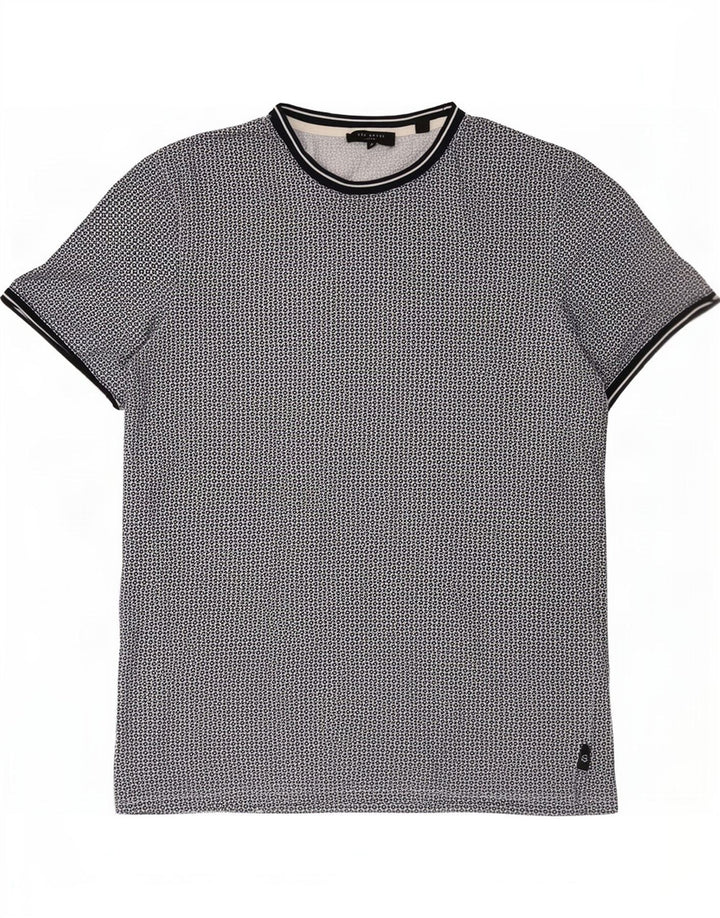 Ted Baker Męski T-shirt, rozmiar 4, duży, szary, bawełniany w cętki