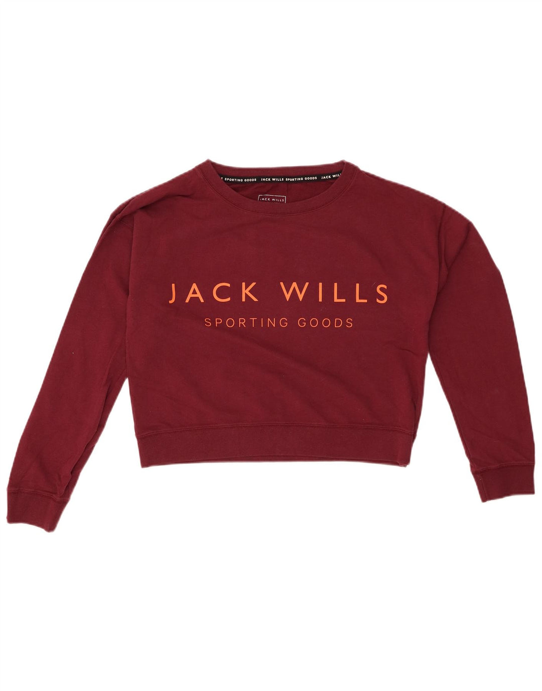 JACK WILLS Damski sweter oversize typu Crop UK 8, mały bordowy
