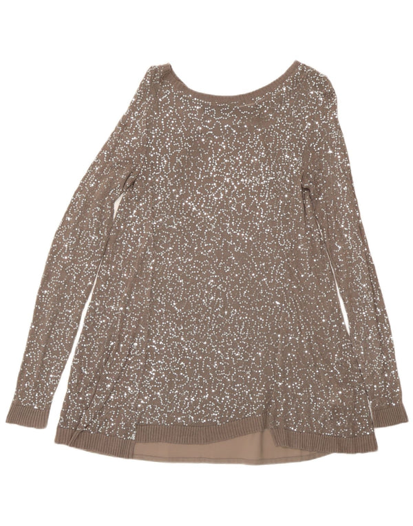 Bluzka damska Vintage Top UK 8 Small Brown Wiskoza