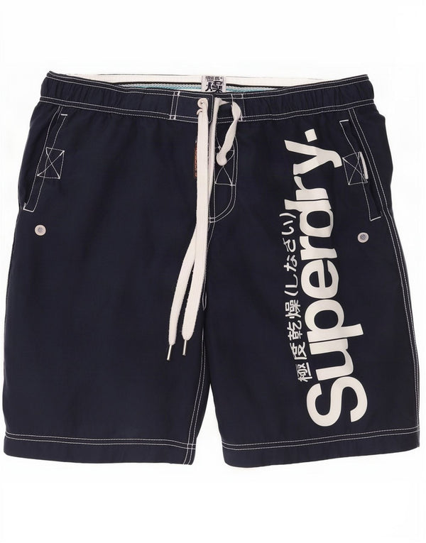 Męskie spodenki kąpielowe Superdry Graphic, duże, granatowe