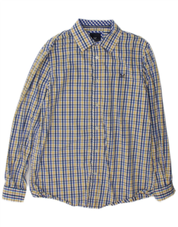 Crew Clothing Męska koszula o klasycznym kroju, bawełniana w średnią niebieską kratkę