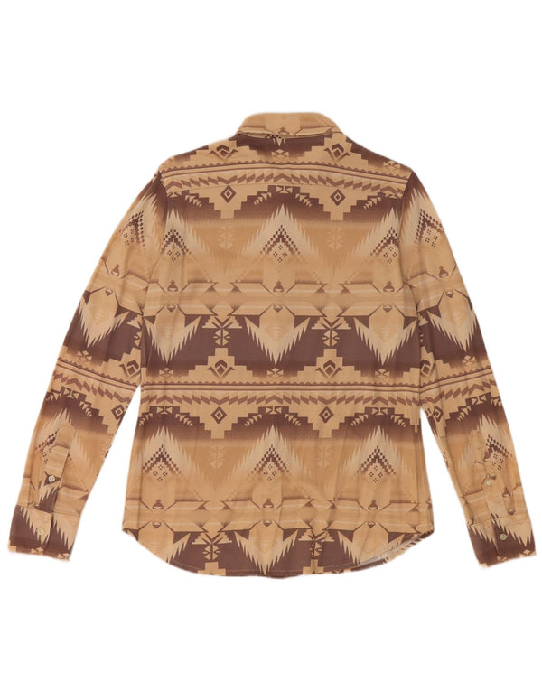 Koszula damska Ralph Lauren UK 14, duża, beżowa, geometryczna