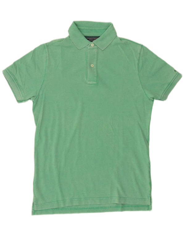 Męska koszulka polo Slim Fit Tommy Hilfiger, średnia zielona bawełna