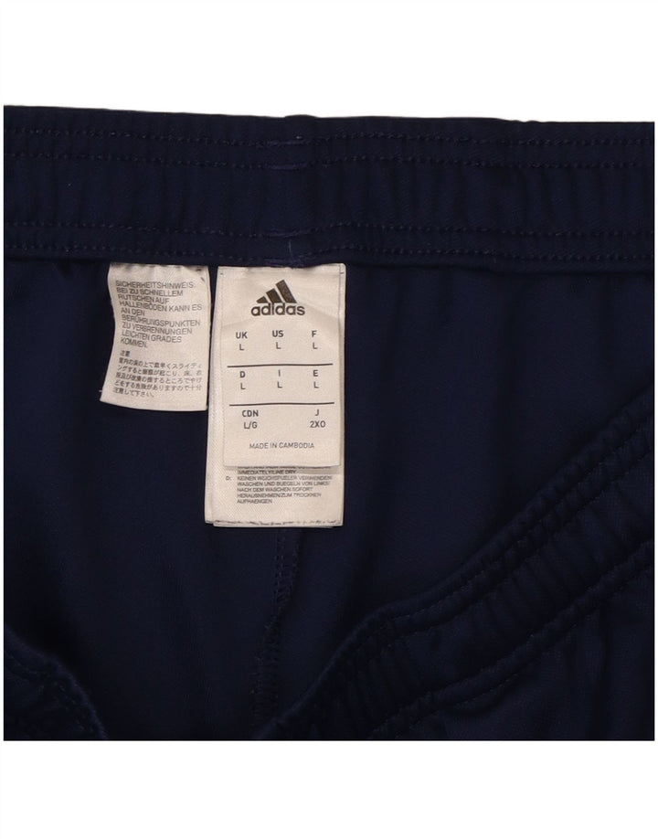 ADIDAS Mens Tracksuit Trousers Large  Navy Blue Polyester
