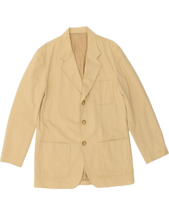 ICEBERG Mens 3 Button Blazer Jacket IT 50 Large Beige Cotton Vintage Iceberg and Second-Hand Iceberg from Messina Hembry 