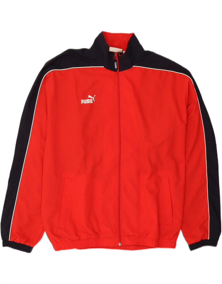 PUMA Mens Tracksuit Top Jacket XL Red Colourblock Polyester Vintage Puma and Second-Hand Puma from Messina Hembry 