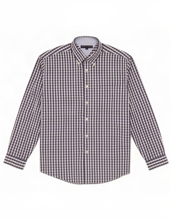 Koszula męska Tommy Hilfiger XL, bawełniana, granatowa, w kratkę