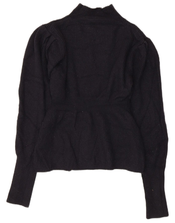 Topshop damski sweter z golfem UK 12, średni granatowy nylon