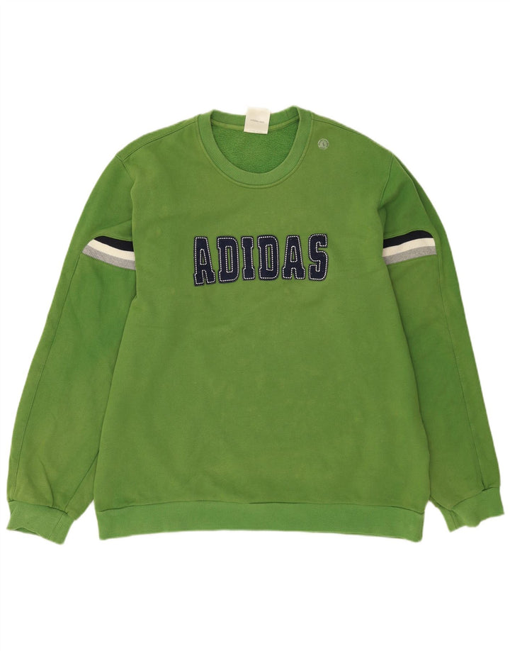 Męska bluza z grafiką ADIDAS, duża, zielona bawełna