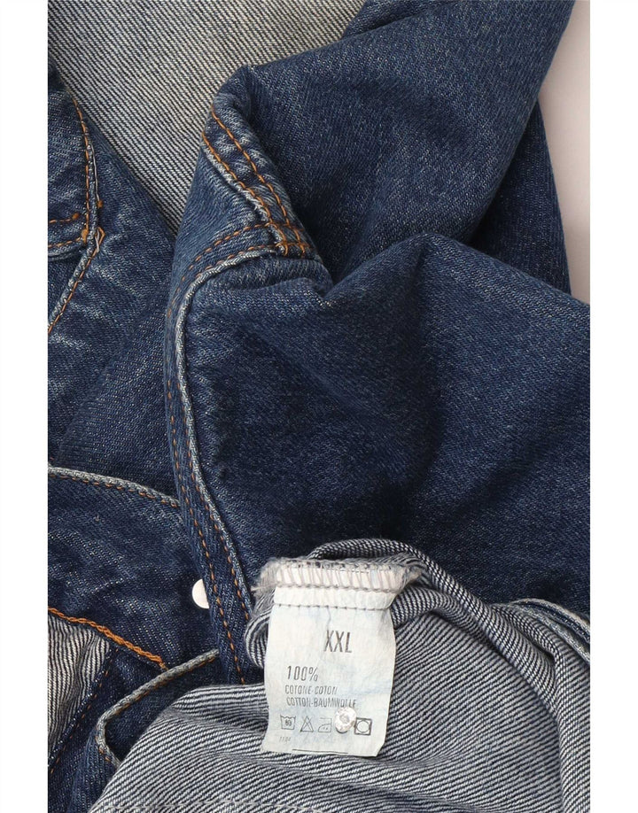 Vintage męska kurtka dżinsowa UK 44 2XL niebieska bawełniana