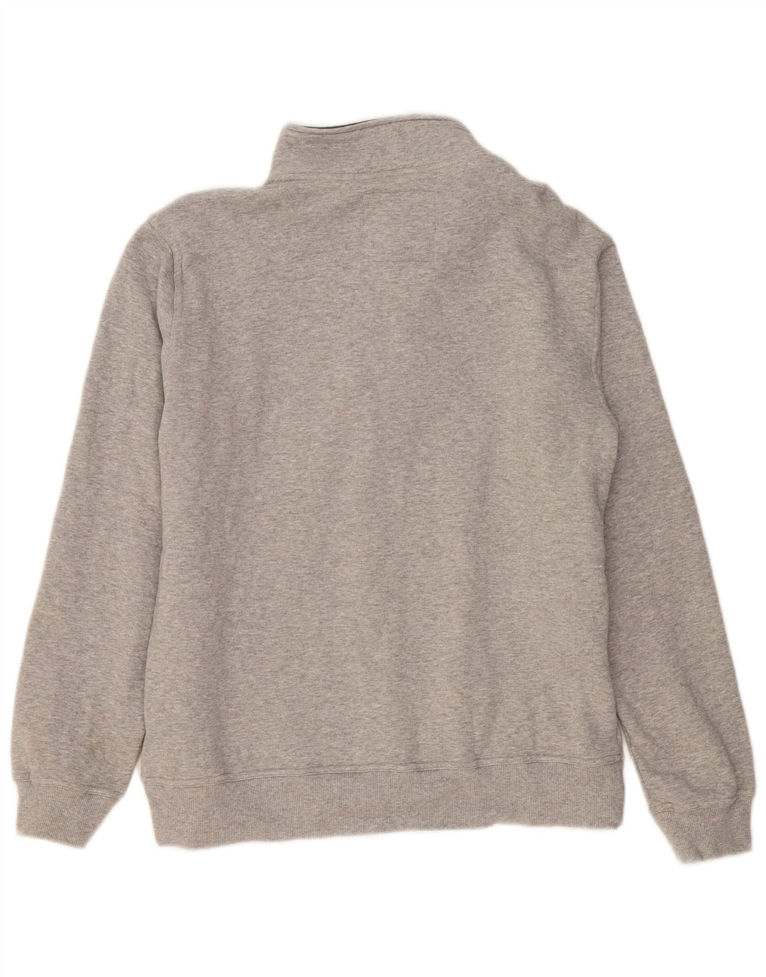 CREW CLOTHING Męski sweter z zamkiem błyskawicznym XL, szary, bawełniany