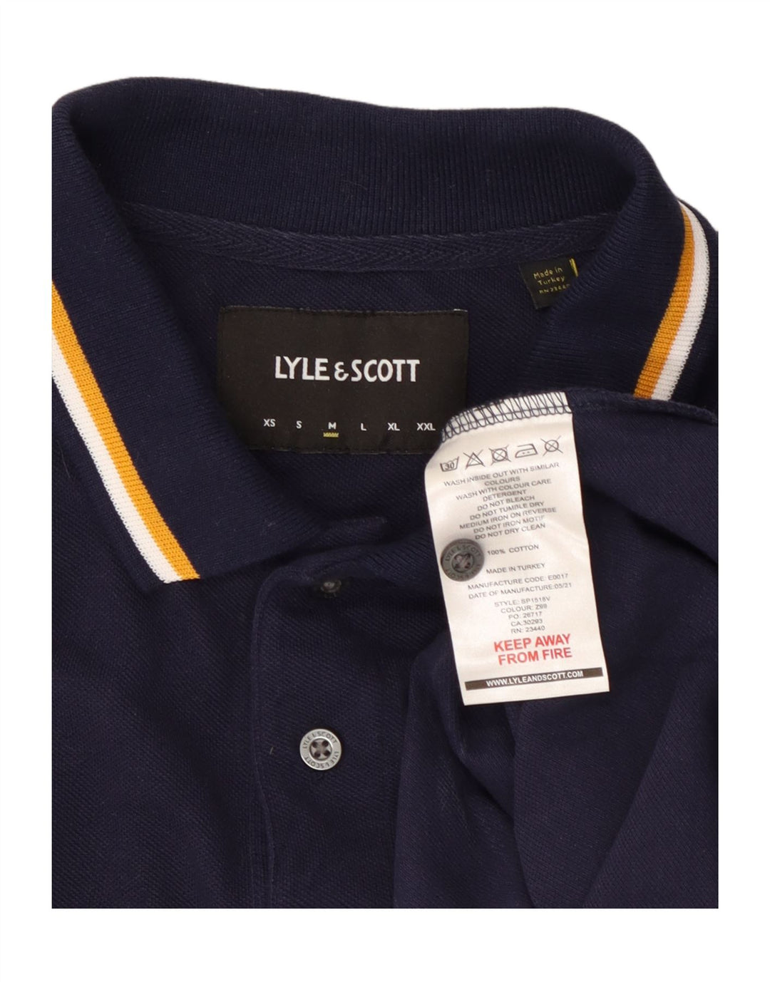 Męska koszulka polo Lyle & Scott, średnia, granatowa, bawełniana