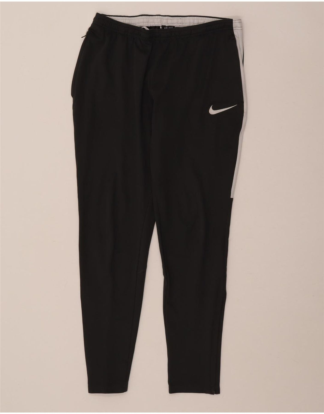 Męskie spodnie dresowe Nike Dri Fit, małe, szare, z blokami kolorów, poliestrowe