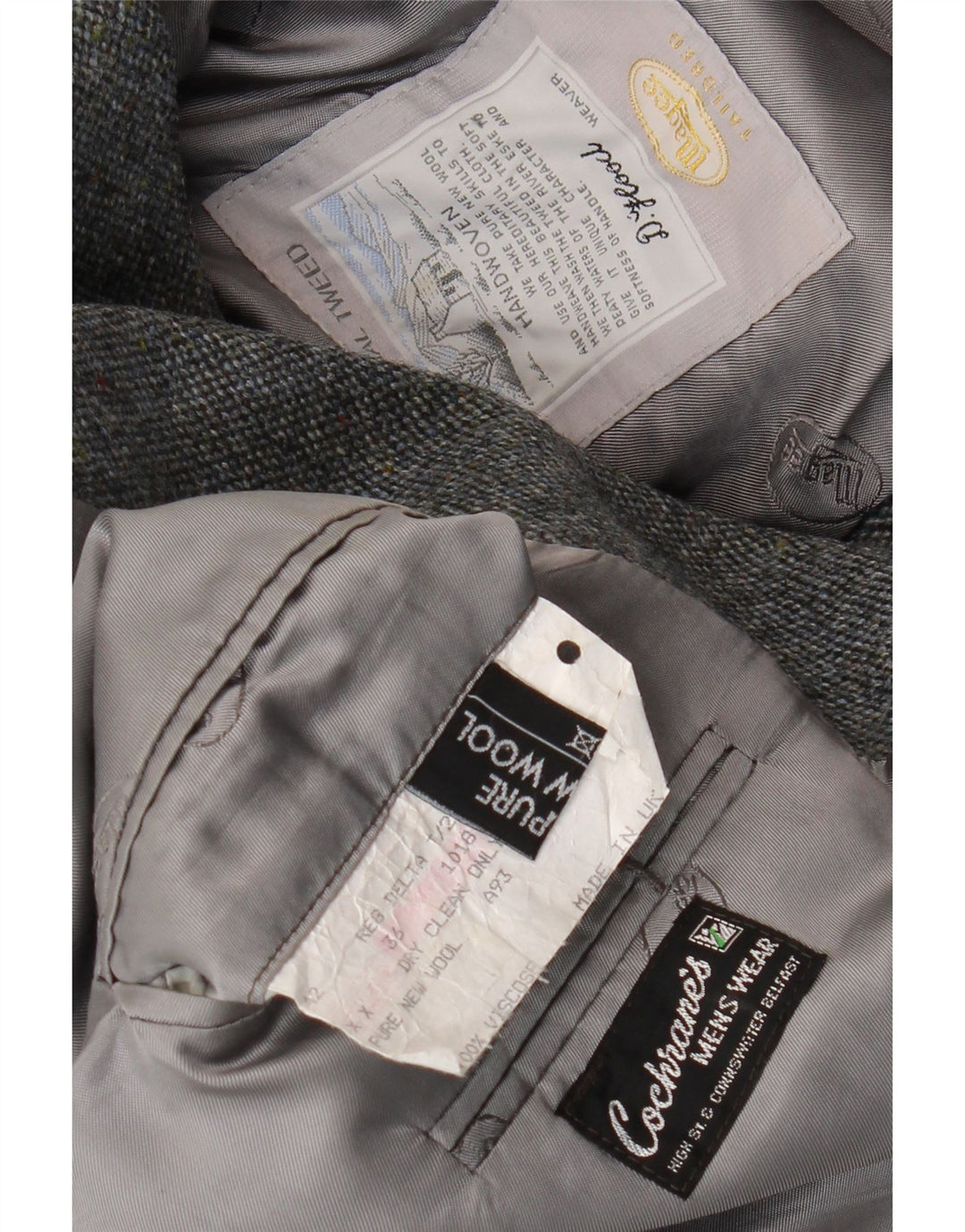 MAGEE Mens 2 Button Blazer Jacket UK 36 Small Grey New Wool