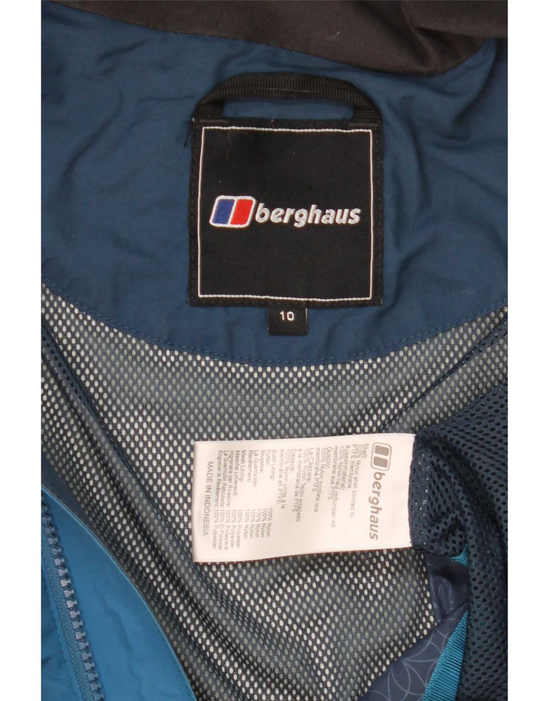 Damska kurtka przeciwdeszczowa z kapturem oversize Berghaus UK 10 Small Blue Colourblock