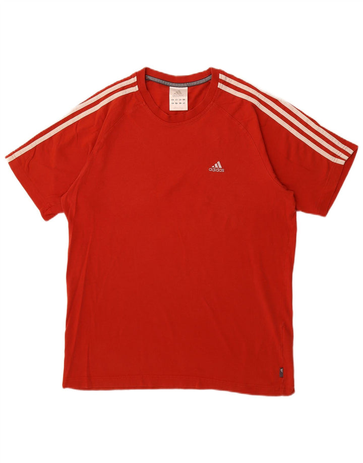 ADIDAS Mens T-Shirt Top Medium Red Cotton